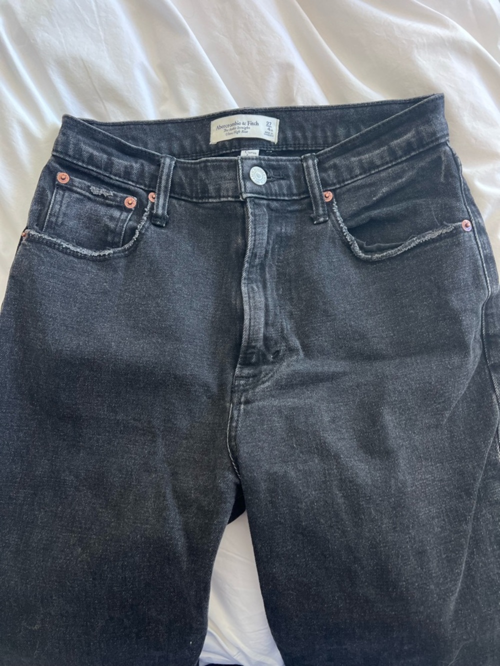 Abercrombie & Fitch ankle straight ultra high rise